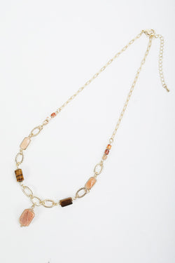 Carraig Donn Topaz Beaded Gold Link Necklace