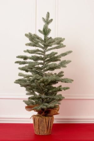 Traditional Green Christmas Tree In Pot