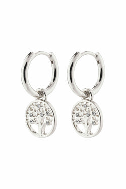 Carraig Donn Tree of Life Silver Hoop Earrings