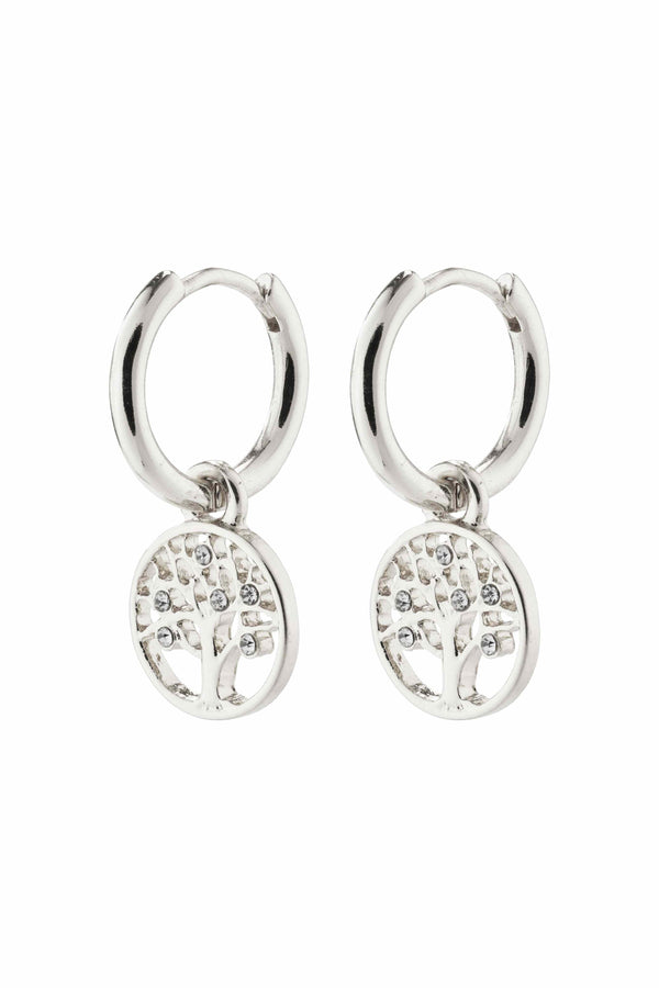 Carraig Donn Tree of Life Silver Hoop Earrings