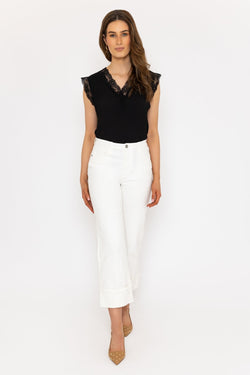 Carraig Donn Turn Up White Jeans