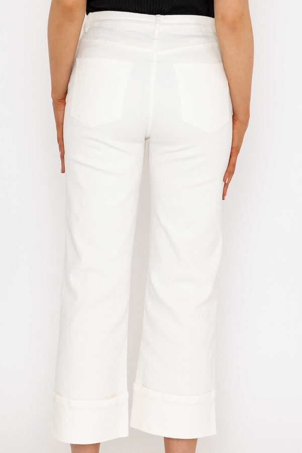 Carraig Donn Turn Up White Jeans