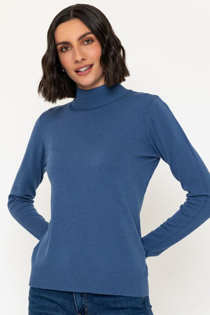 Turtleneck Knit in Dark Blue