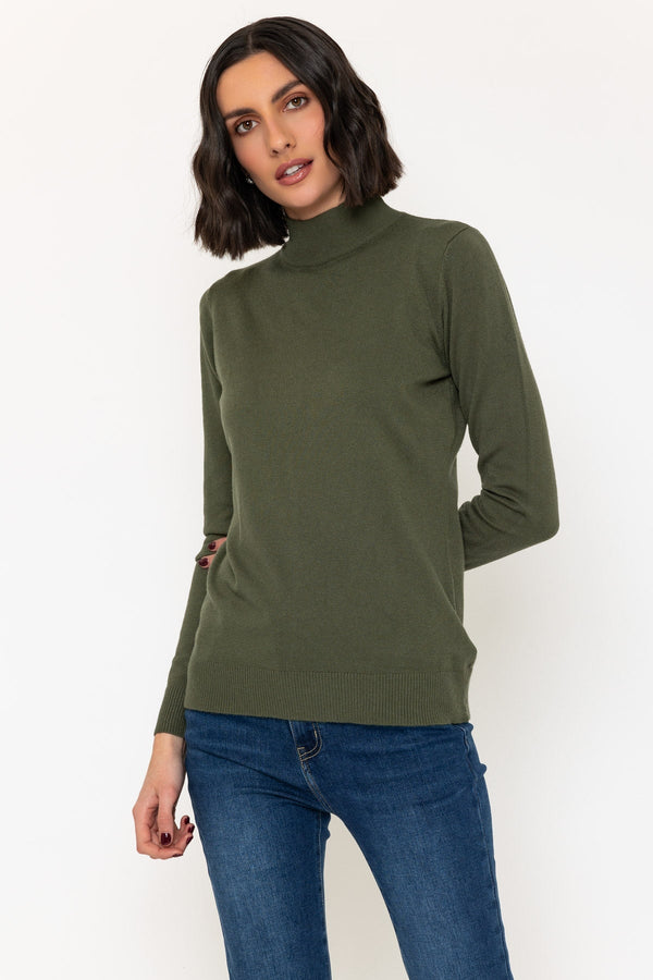 Carraig Donn Turtleneck Knit in Dark Green