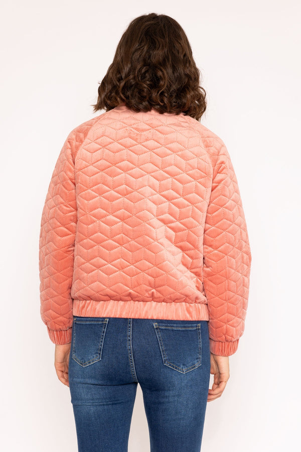 Carraig Donn Velvet Bomber Jacket in Rose