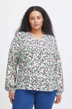 Carraig Donn Viscose Top in Green Print