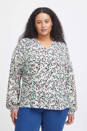 Viscose Top in Green Print