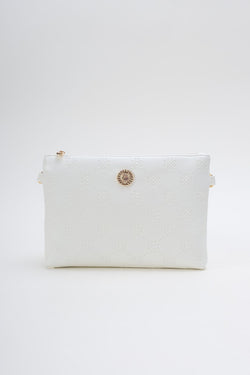 Carraig Donn White Embossed Crossbody Bag