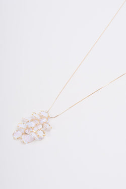 Carraig Donn White & Gold Petal Pendant Necklace