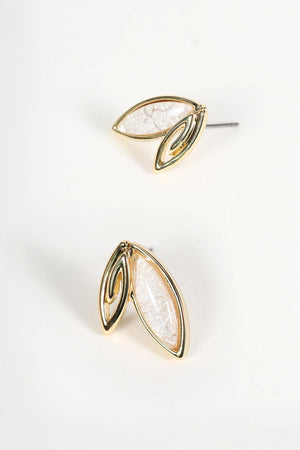 White Leaf Earrings