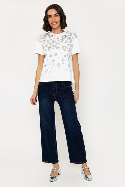 Carraig Donn White T-Shirt with Silver Sequin Detail