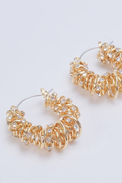 Carraig Donn Wire Wrap Gold Hoop Earrings