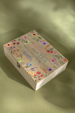 Carraig Donn Wooden Floral Tea Box