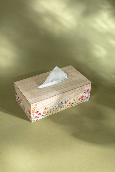 Carraig Donn Wooden Floral Tissue Box