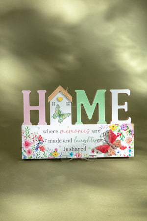 Butterfly Wooden Home Plaque