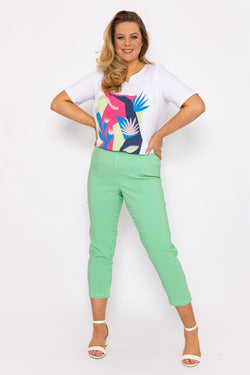 Carraig Donn Abstract Cactus Graphic Top in Off White