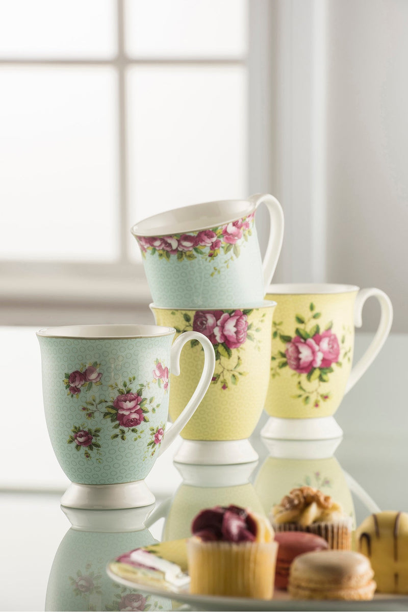 Belleek Classic Irish Wild Rose Mug - Turquoise