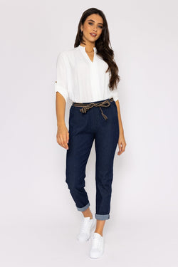 Carraig Donn Belted Jeans in Denim