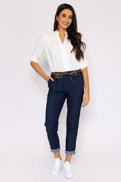 Carraig Donn Belted Jeans in Denim