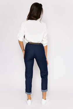 Carraig Donn Belted Jeans in Denim