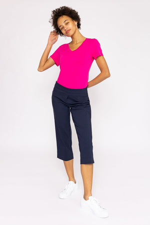 Bengaline Crop Pants in Navy