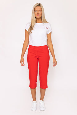 Carraig Donn Bengaline Crop Pants in Red