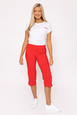 Bengaline Crop Pants in Red