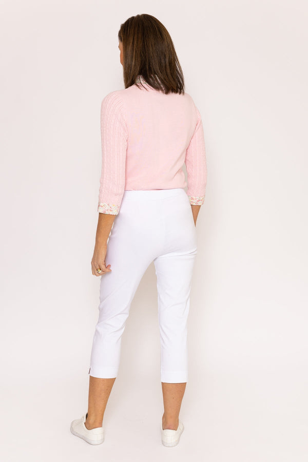 Carraig Donn Bengaline Cropped Trousers in White