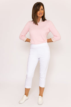 Carraig Donn Bengaline Cropped Trousers in White