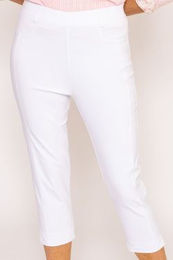 Carraig Donn Bengaline Cropped Trousers in White