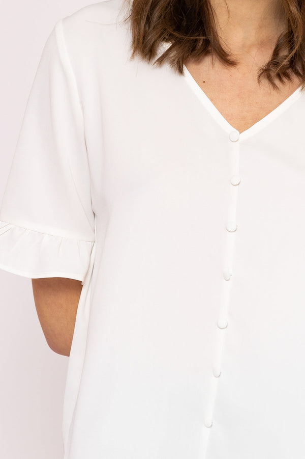 Carraig Donn Button Blouse in Ivory