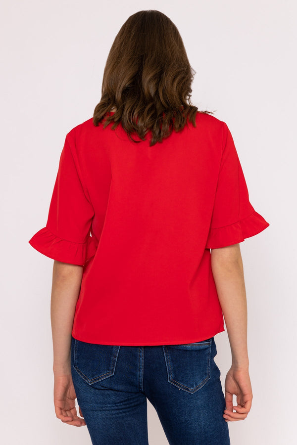 Carraig Donn Button Blouse in Red