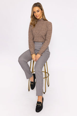 Button Detail Tailored Pant in Park Check Print