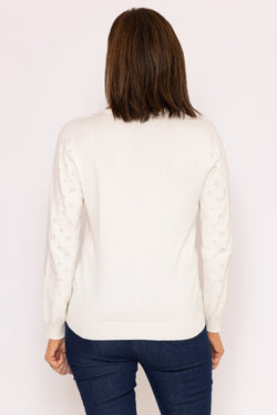 Carraig Donn Button Up Cardigan in White