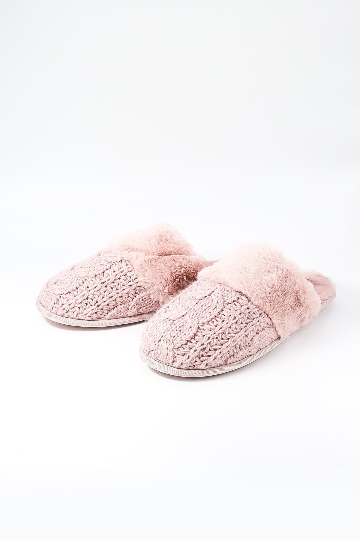 Cable knit hot sale mule slippers