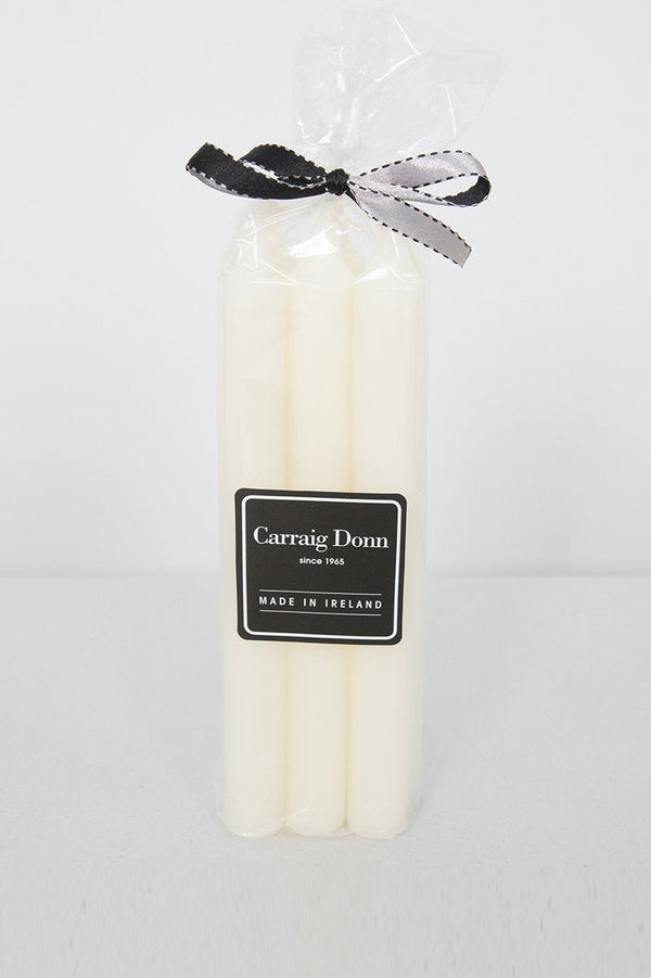 Carraig Donn Carraig Donn Set of 6 Baton Candles 220 x 22mm in Ivory