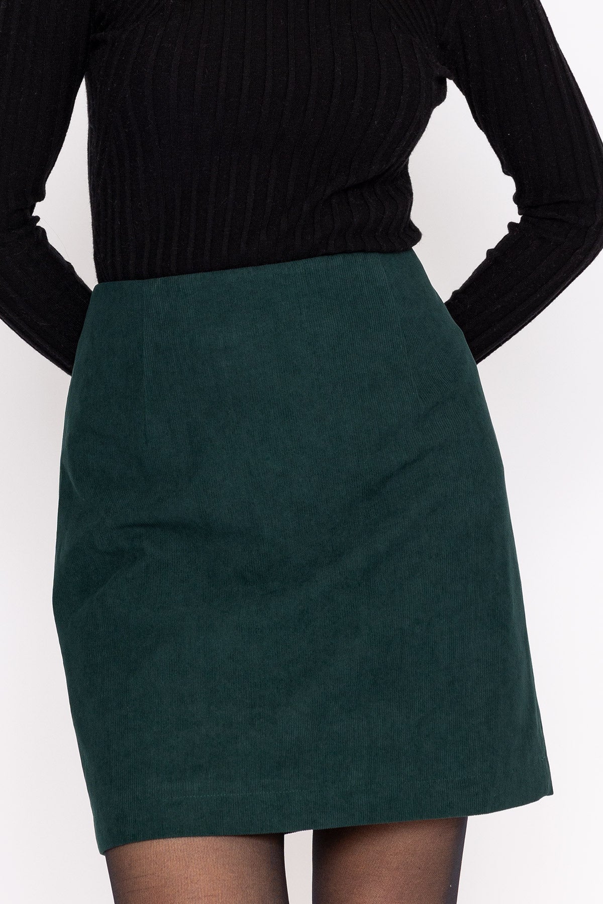 Cord mini skirt clearance green