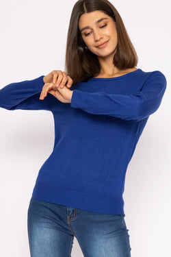 Carraig Donn Crew Neck Cashmilon Knit in Cobalt