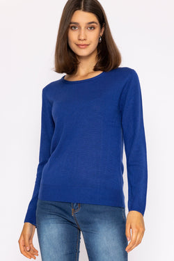 Carraig Donn Crew Neck Cashmilon Knit in Cobalt