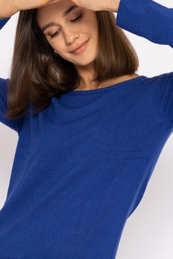 Carraig Donn Crew Neck Cashmilon Knit in Cobalt