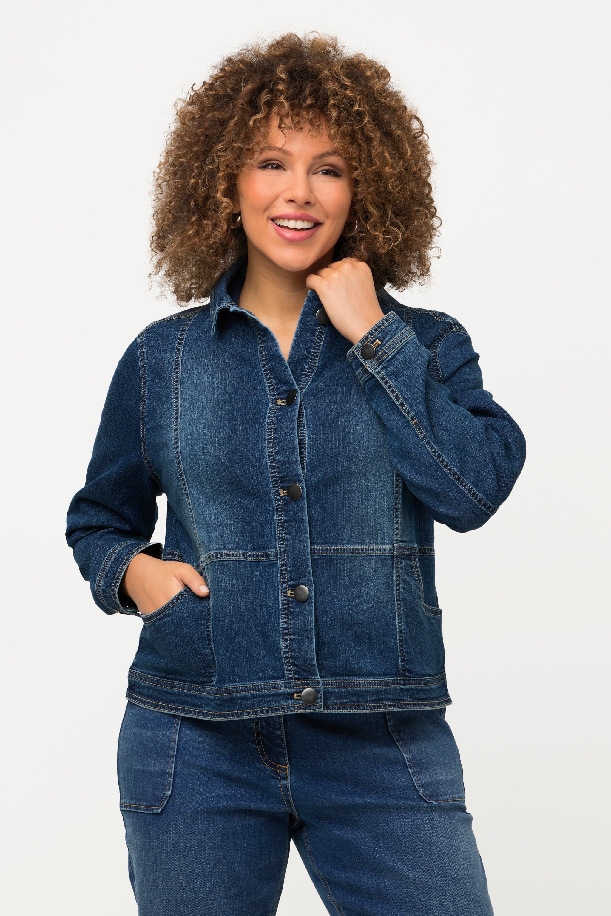 Cropped Denim Jacket - Ulla Popken | Carraig Donn