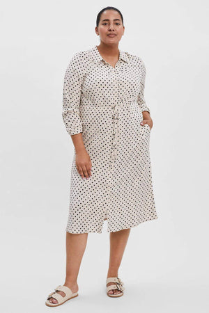 Curve - Midi Shirt Dress in White