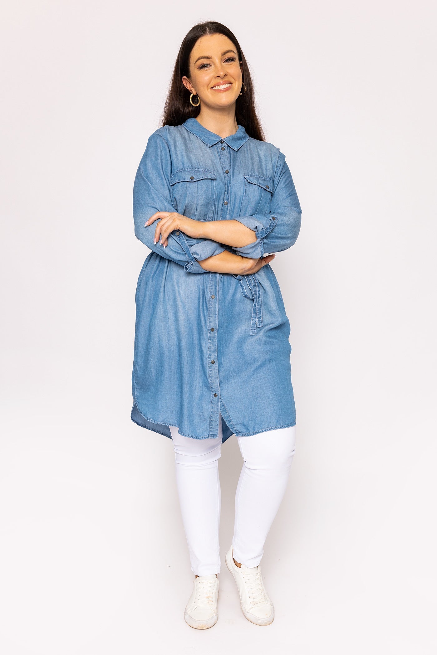 Curve best sale denim shirt