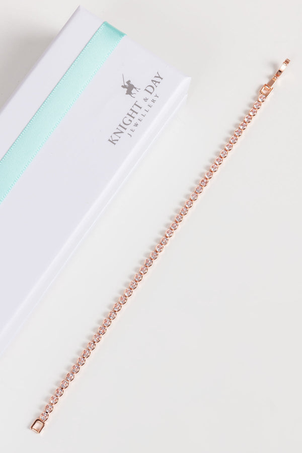 Carraig Donn Dakota Rose Gold Tennis Bracelet