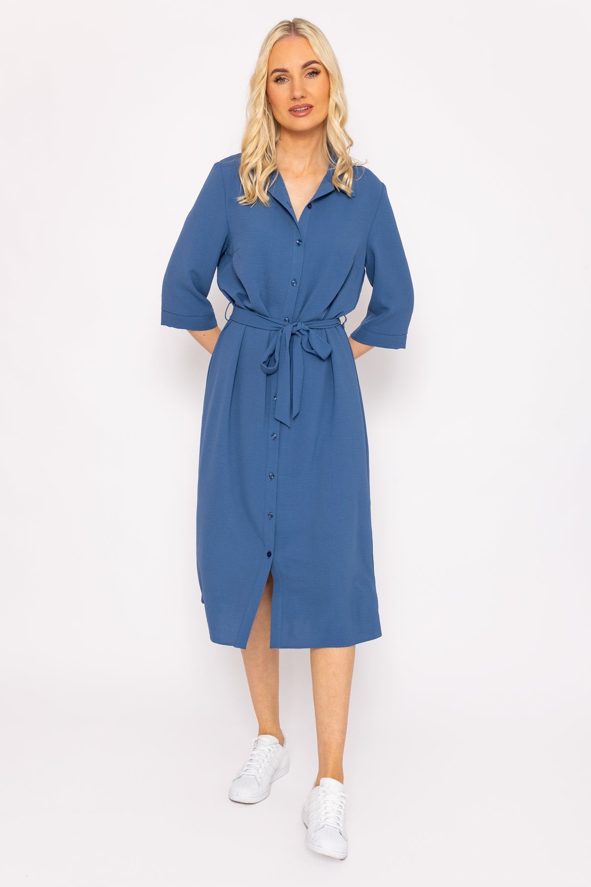 Midi belted shirt clearance dress