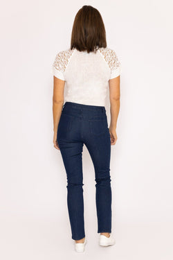 Carraig Donn Denim Jeans with Stitch Detail in Navy