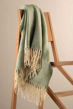 Forest Green Herringbone Throw