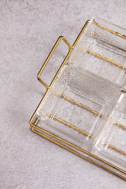 Carraig Donn Glass & Gold Serving Dish Set Of 4