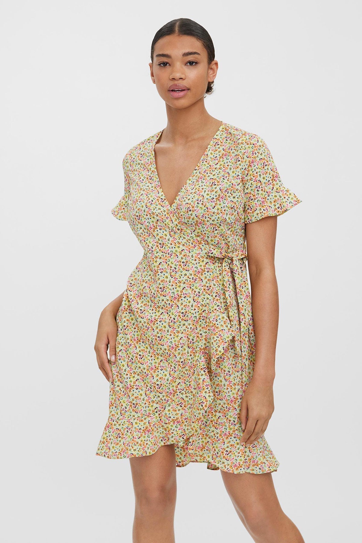 Vero moda henna wrap on sale dress