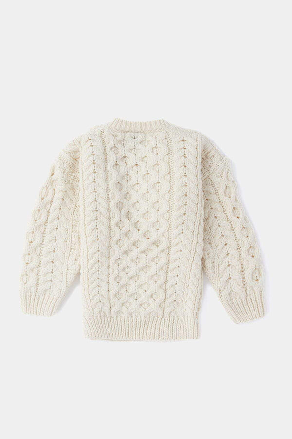 Carraig Donn Kids Aran Jumper in Cream